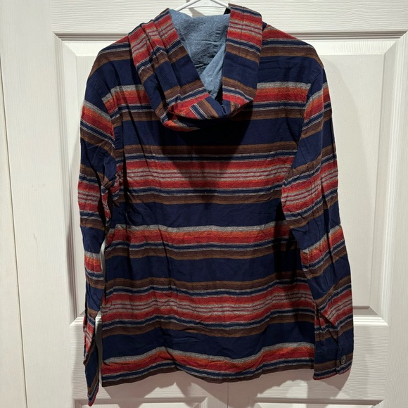 AMERICAN EAGLE Men’s Multicolor Striped Hooded Hoodie Long Sleeve Shirt - size S - Picture 3 of 3